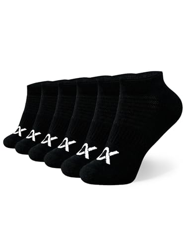 DIXXSON 6er Pack Sneaker Socken Bio-Baumwolle für Damen & Herren atmungsaktiv kurze halbhoch für Sport und Freizeit 39-42 Schwarz
