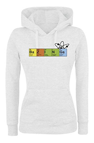  Felpa Donna con Cappuccio Basic Top qualità Top vestibilità - B. Chimica - Divertente Humor Made in Italy (Bianco, XL)