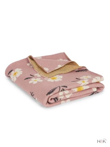 Image of haus & kinder Knitted Baby Blanket, Soft Breathable Baby Blankets Newborn, Premium Baby Blanket for 0-2 Years, Cozy Blankets for Crib, Nursery & Stroller, New Born Baby Essentials | Petal Pink