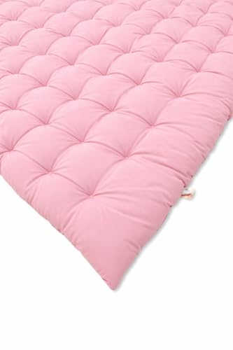 Image of ATOOTFUSION Soft Cotton Quilt | Foldable Light Weight Filled Single Firm Cotton Quilt Mattress| Gadda (Solid Coloured, 2 Sleeping Capacity, 5 x 6 ft or 72 x 60 Inches Queen) (Pink)