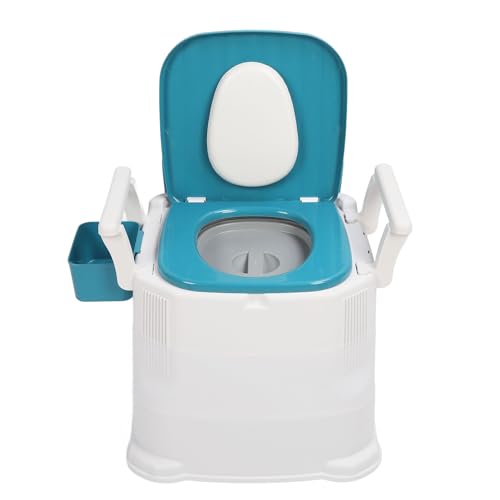 大人用ポータブルトイレ、ベッドサイド便器、ノンスリップ、快適なPU背もたれ、サイレント折りたたみ蓋、PP素材、ソフトクッション、高耐荷重、インナーバケツ、高齢者や障害者に適しています。