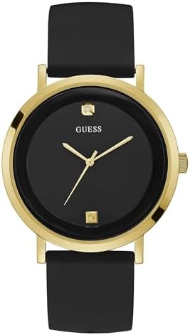 GUESS Men's Stainless Steel Japanese Quartz Watch with Silicone Strap, Black, 22 (Model: U1264G1)
