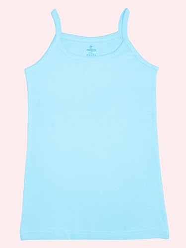 Image of KiddoPanti Girls 100% Cotton Rib Solid Camisole Tank Top Pack of 3