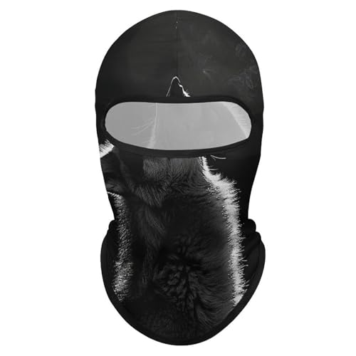 Balaclava con Diseño de Lobo Mirando a la Luna para Hombres y Mujeres, Máscara Facial Antisolar Transpirable para Cabeza Completa para Senderismo, Ciclismo, Correr, Conducción miniatura 7