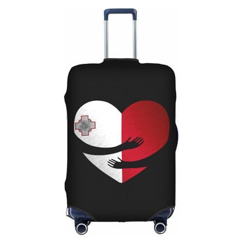 Travel Luggage Cover Malta Maltese Flag Heart Fashion Washable Baggage Suitcase Protector Fit For Luggage Medium