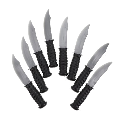 Gogogmee 8 pièces Set de Jouets Couteaux Imitation Réalistes pour Halloween et Fêtes Accessoires de Performance Pirate pour Garçon Fille Décorations Farce et Déguisement