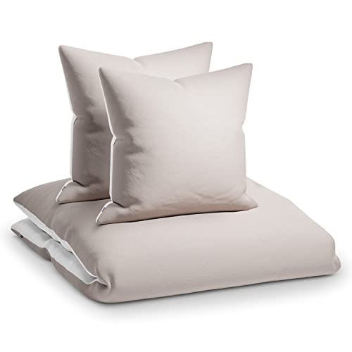 Sleepwise Soft Wonder housse de couette 200 x 200 microfibre Oeko-TEX®, parure de lit 200 x 200 adulte et taie d'oreiller Lavables en Machine, linge de lit et...