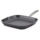 Anolon Accolade Forged Hard Anodized Nonstick Square Grill Pan/Griddle with Spouts, 11 Inch - Moonstone Gray