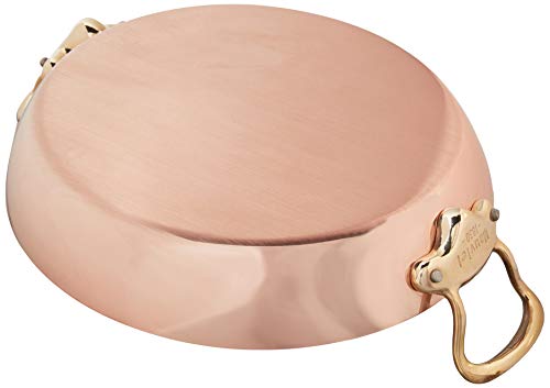 Mauviel M'150 B 1.5mm Polished Copper & Stainless Steel Paella Pan With Brass Handles. 13.7-In, Made In France