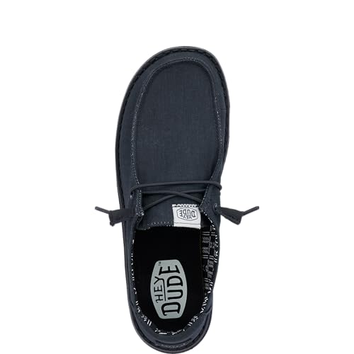 Image of HEYDUDE Women's Wendy Canvas, Womens Shoes, Women's Slip-on Loafers, Comfortable & Light-Weight Black /Black