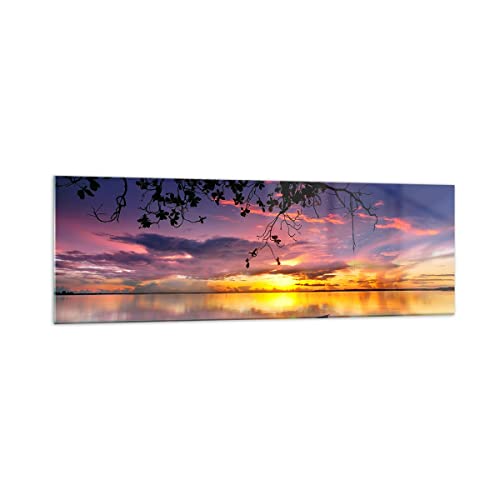 Impression sur Verre 160x50cm Décoration Murale Salon Chambre Bateau Lac