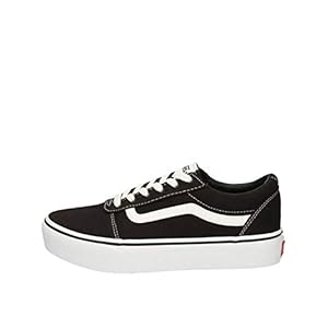 Sneakers Basses en Toile Noires et Blanches Vans Fille