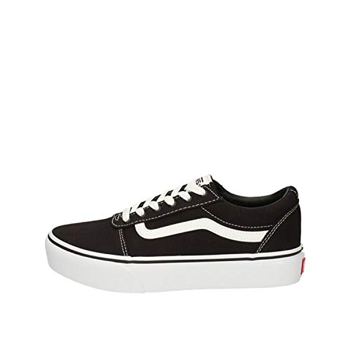 Suola originale a nido d'ape Vans Ward Platform, Scarpe da ginnastica, Bambine e ragazze, (Canvas) Black/White, 37 EU