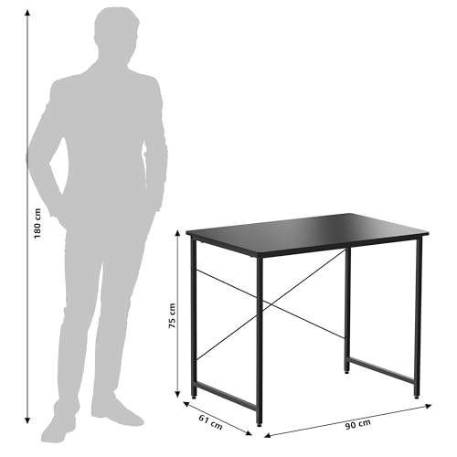 Image of Amazon Brand - Solimo Premium Engineered Wood Office Desk | Study Table for Students & Adults | Compact Wooden Desk for Home - (Black)