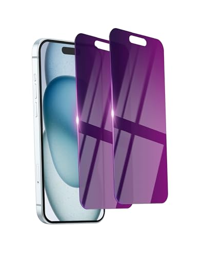 Ifaeveus 2 Pack Privacy Screen Protector for iPhone 15 Plus Tempered Glass 6.7inch Private Glass Anti-Spy Eye Protection Anti-Scratch Full Coverage No Bubble