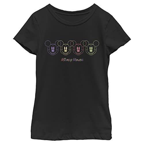 Disney Mickey Mouse Colorful Outline Logo Girls Standard T-Shirt