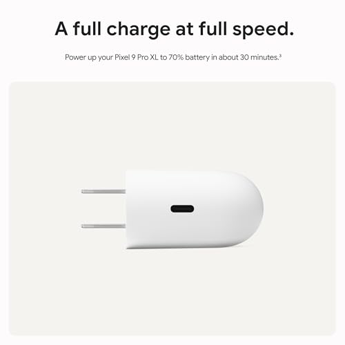 Image of Google 45W USB-C Power Charger - Fast-Charging Pixel Phone Charger - Compatible with Google Products and Other USB-C Devices - Snow