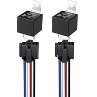 Gebildet 2 Stück JD1912 Auto-Relais-Kabelbaum, 12V, 40A, 4-Polig, SPST, 12 AWG, Kabelbaum-Steckdosen mit Eingebauter Diode für Autos, LKW, Transporter, Motorräder, Boote