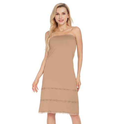 Image of MANCYFIT Strapless Slips for Under Dresses Women Full Slip with Invisible Straps