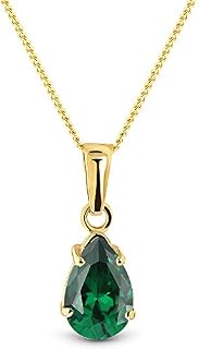 Miore necklace for women in 9kt 375 yellow gold with drop/pear shape gem