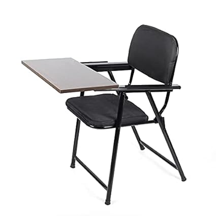 Ventuos Metal Folding Student Chair with Notebook Pads for Work at Home, Study for Everyone Generations, Black