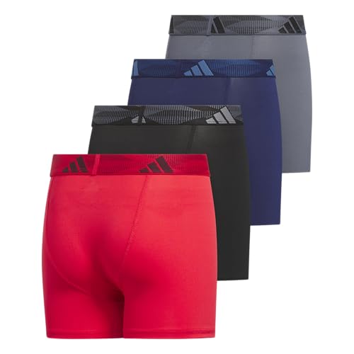 Image of adidas youth Performance Microfiber Boxer Briefs (4-pack Or 3-pack) Kids Graphic Underwear
