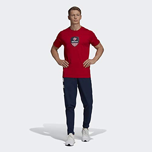 adidas Men's USA Volleyball Tee s Power Red/White/Collegiate Navy Medium
