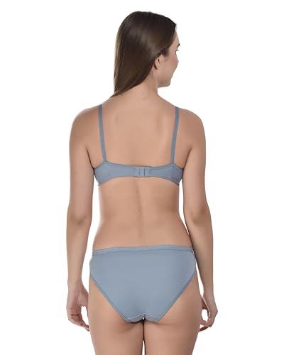 Image of SGC SWEDEN Women's Lingerie Set | Cotton Blend Lightly Padded Non Wire Push-Up Bridal Bra Panty Lingerie Set | Super Soft and Comfortable Lingerie Set