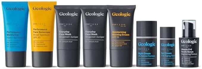 Geologie Ultimate 8-Piece Skincare Sample Set (1 Month Supply) | Simple, Daily Morning + Evening Routine |