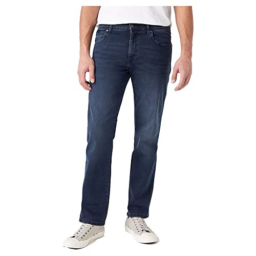 Wrangler Texas Slim Jean en denim robuste et flexible Bruised River