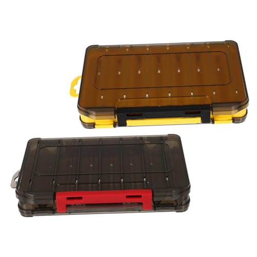 UKCOCO 2Pcs Fishing Lure Case Durable Multi Grid Fishing Gear Box for and Organization of Baits Hooks and Tackle Outdoor Fishing Accessories