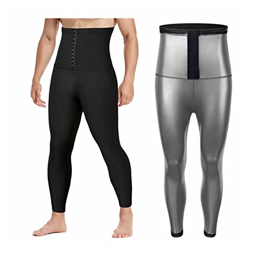 Entrenador de Cintura Alta para Hombre, Pesas Adelgazantes de Compresión, Mallas Deportivas para Gimnasio, Entrenamiento, Control de Barriga, Moldeador Corporal, Pantalones de Sauna, Traje (Color : S Cover