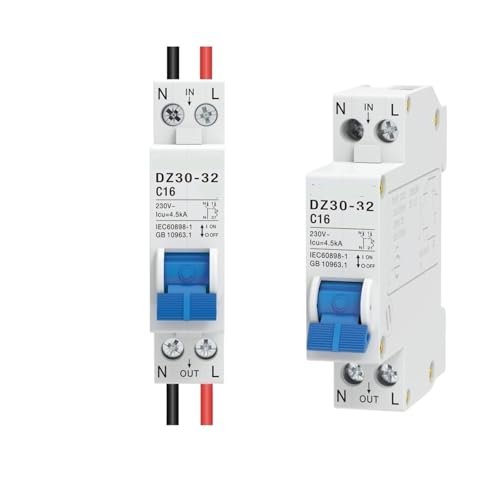 DZ30-32 1P+N Mini Circuit Breaker MCB Din Rail Mounting Cutout Miniature Air Thermal Magnetic Switch 1Pcs(25A)