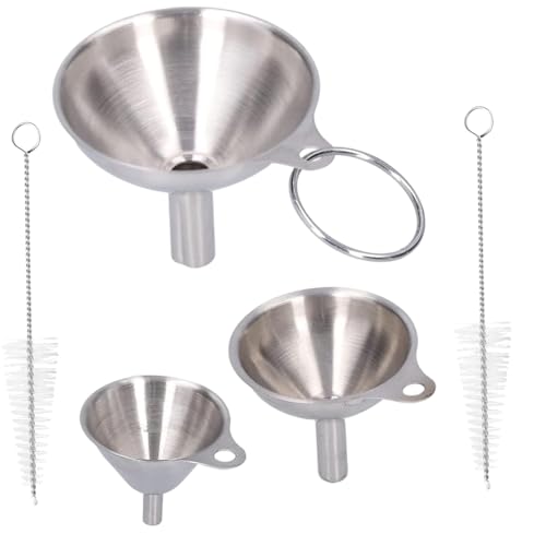 3pcs Stainless Steel Funnel Set - Durable Leak-Proof Multipurpose Funnels for Kitchen Cooking and Filling Bottles Jars or Containers