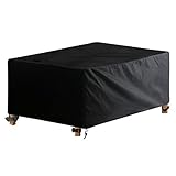 UV-beständig: Dank der Behandlung mit Ultraviolett härtenden Farben ist die Gartentischabdeckung beständig gegen schädliche UV-Strahlen und nicht leicht zu verrotten.