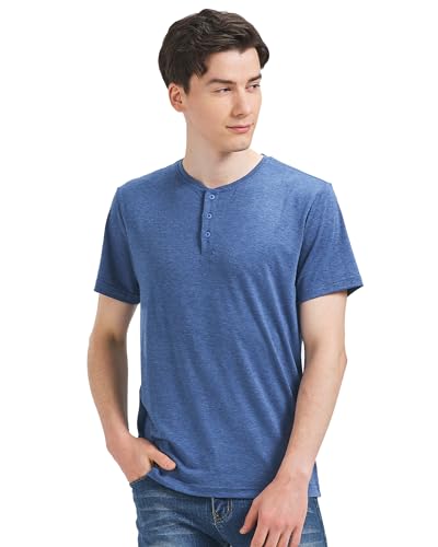 Liloak 4Pack Mens Henley T-Shirts,Multipack Henley Short Sleeve Shirts,3 Button Tee Shirts Multi Color,Classic Casual T Pack2