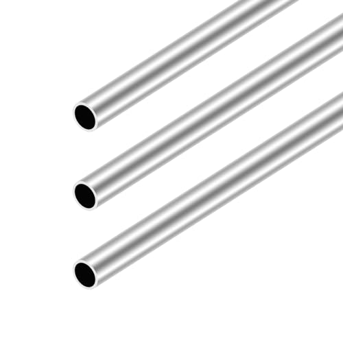 iMeistek 6063 Aluminium Round Tube,12mm OD x 10mm ID x 300 Length Seamless Straight Aluminium Tubing for DIY model,Industrial (3PCS)