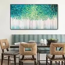 LMAIWANG Scandinavian Classic Wall Art Large Forest Landscape Painting HD Canvas Poster Prints Bedroom Decor Beautiful Paintings(50x100cm/Frameless)