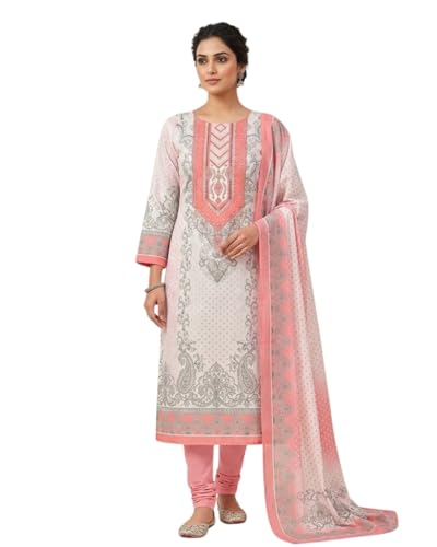 Image of KTI Women Floral Printed Cotton Suit for Women Unstitched - 2.5m Ethnic Salwar Suit Dress Material