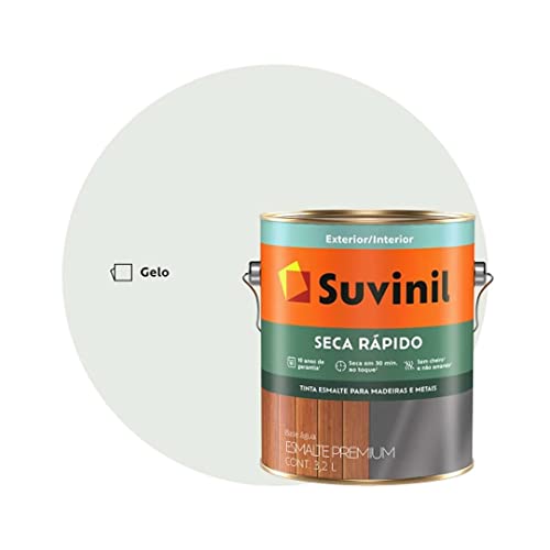 Tinta para madeiras e metais esmalte brilhante seca rapido 0.9L - Gelo - 53704569, Suvinil Tintas