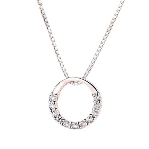 Colliers pour femmes avec pendentif rond en zircon et strass géométrique