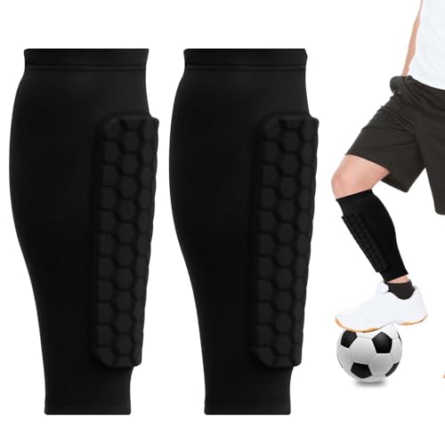 Espinilleras para niños Fútbol XS Negro, Transpirable y Antideslizante Espinilleras de Fútbol con Protección de Panal, Ligeras Flexibles Niños para Entrenamiento Juego Adolescentes Adultos