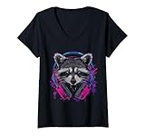 Photo Gallery donna occhiali da sole dj raccoon maglietta con collo a v Photo Gallery donna occhiali da sole dj raccoon maglietta con collo a v