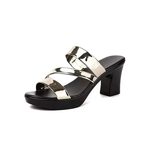 Mules plateforme imperméables talons hauts pailletés pour femme décontractées en taille 41