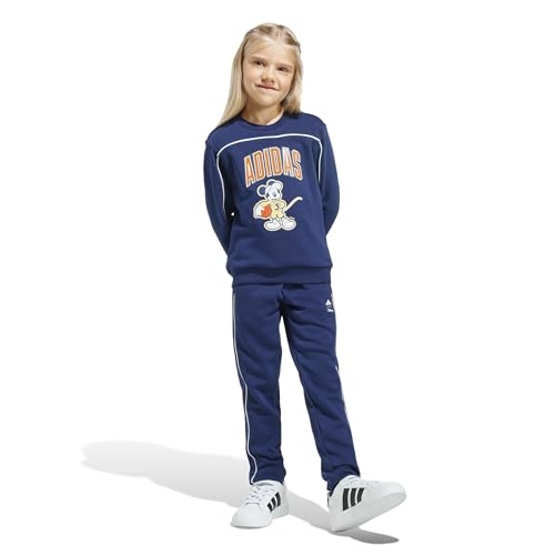 adidas Unisex - Bambini e ragazzi DISNEY MICKEY MOUSE JOGGER, dark blue/Pure Orange/off white, 9-10 Years