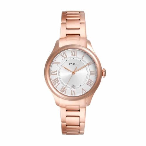 Fossil Reloj Analógico para Mujeres de Cuarzo con Correa en Acero Inoxidable, Tono Oro Rosa, 38 mm, ES5394
