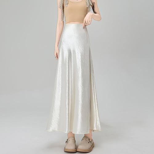 Women’s Satin Mermaid Maxi Skirt Elastic High Waist Elegant Fishtail Bodycon Cocktail Party Long Skirts2