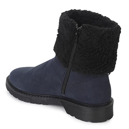 Image of YOHO Slays women comfortable Boots | Extra cushioned foot bed and skin friendly Ankle Boot with low heels | Trendy, Stylish,Casual Boots with zipper | Winter, snow and holiday outings