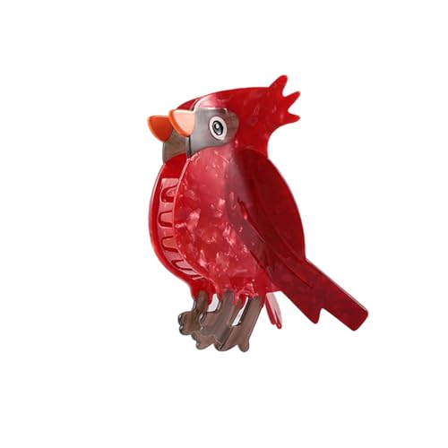 Personalized Acetate Hair Claw - Red Owl Design, Stylish Hair Clip for Unique Looks, Durable & Fashionable Hair Accessory for Women Girls Gift