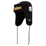 New Era Men's Black Pittsburgh Steelers Helmet Head Trapper Knit Hat